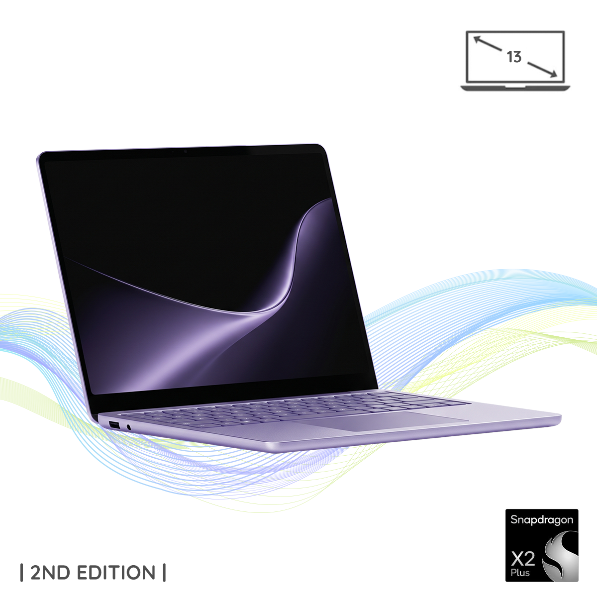 Surface Laptop 13 inch (Thế hệ 2) Snapdragon X2 Plus RAM 24GB SSD 512GB 32 Surface Laptop 13 Thế hệ 2 sắc Tím Violet trang bị Snapdragon X2 Plus