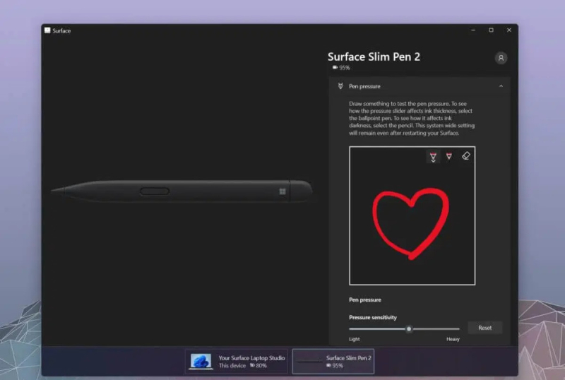 Thay đổi độ nhạy áp lực của Surface Slim Pen 2 